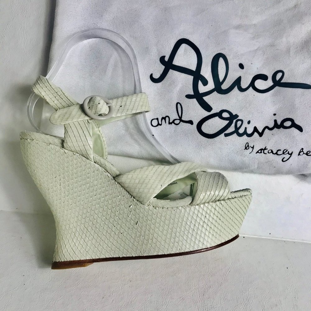 Alice + Olivia Python Chunky Platform Wedge - image 5